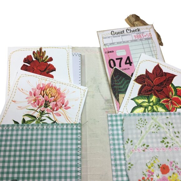 Writing Junk Journal Vintage Style Fabric Cover Diary Includes Ephemera No 10 u - Picture 10 of 10